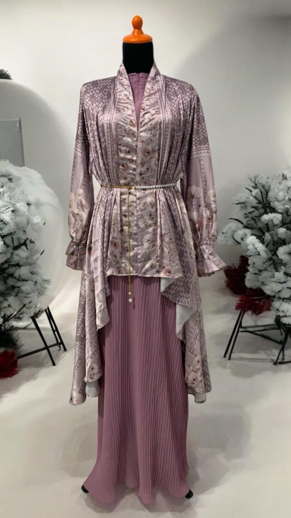Gamis plisket mix aramani silk
