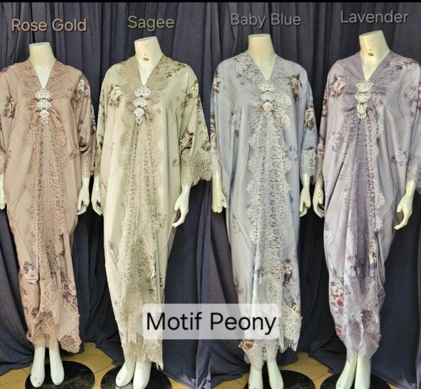 Kaftan peony premium - Gambar 2