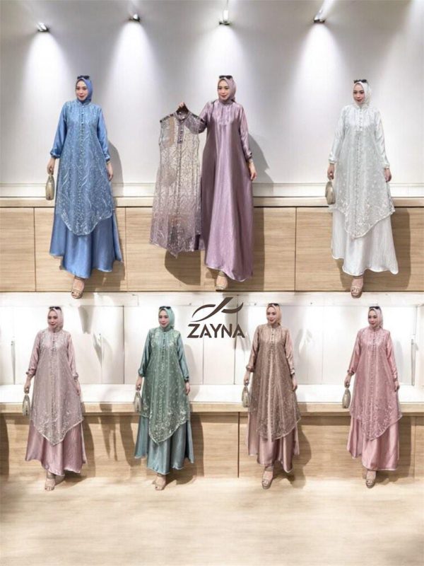 Gamis silk mix brukat - Gambar 2